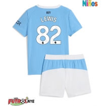 Camiseta Manchester City Rico Lewis #82 Primera Equipación para niños 2025-26 manga corta (+ pantalones cortos)